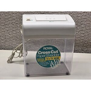 Royal ORCA Micro Cross Cut Paper Shredder White Clear Desktop Document Shredder
